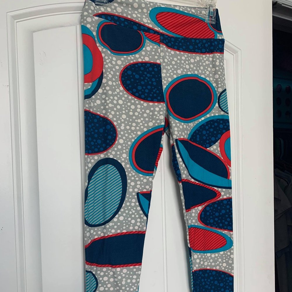 LulaRoe Leggings Gray and Blue